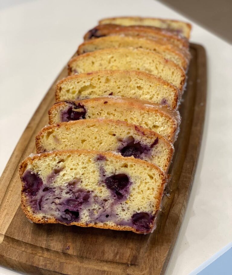 Blueberry and lemon drizzle cake