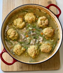 chicken casserole with mustard dumplings