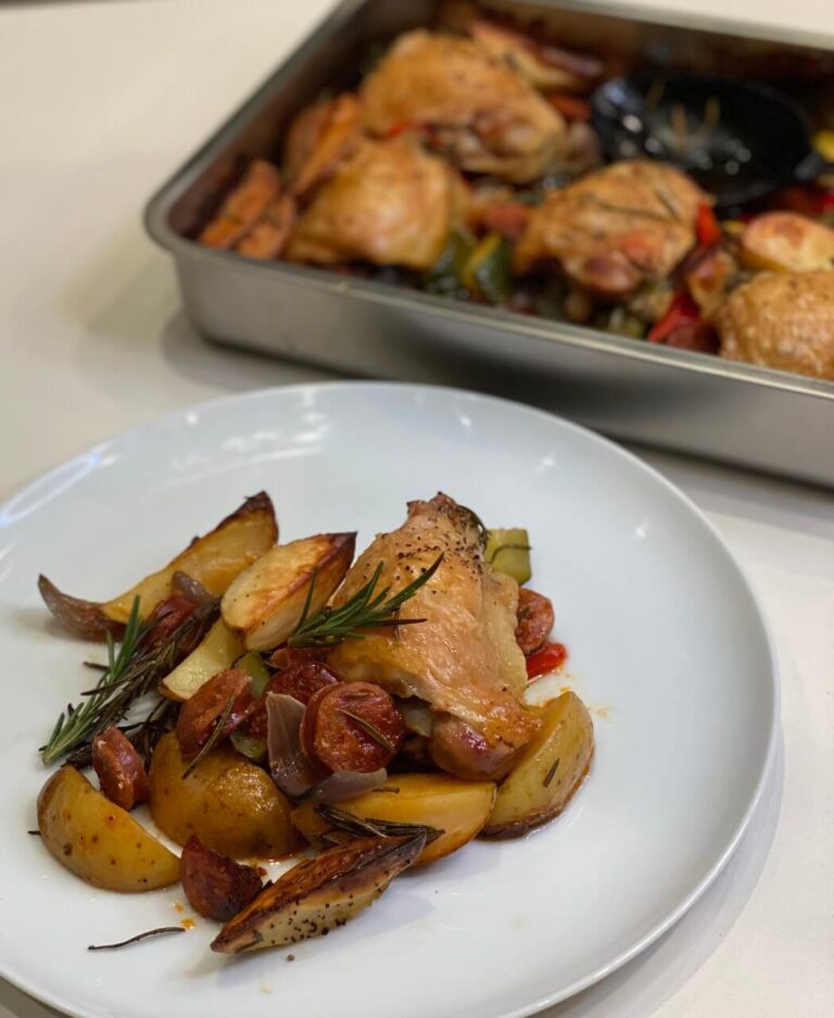 chicken and chorizo traybake