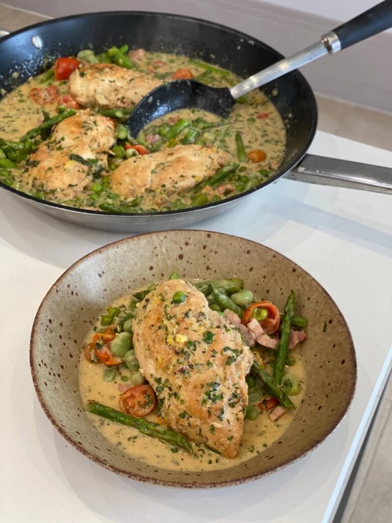 chicken and spring vegetables