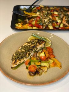 one pan salmon and veg
