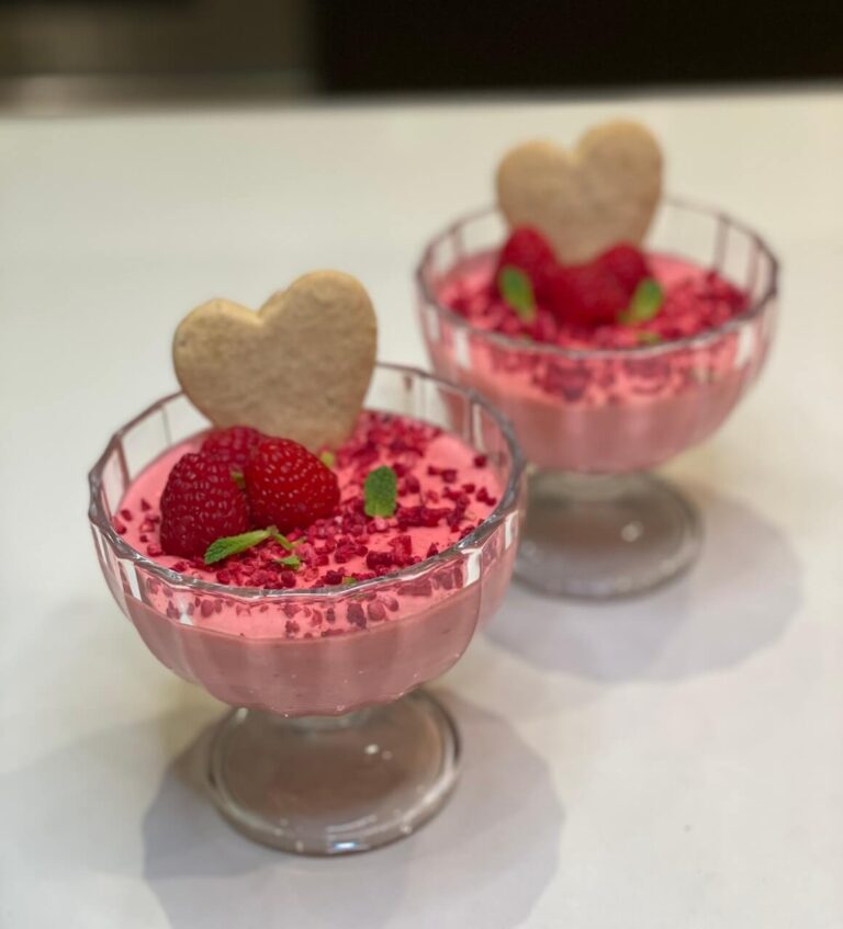 prosecco and raspberry posset