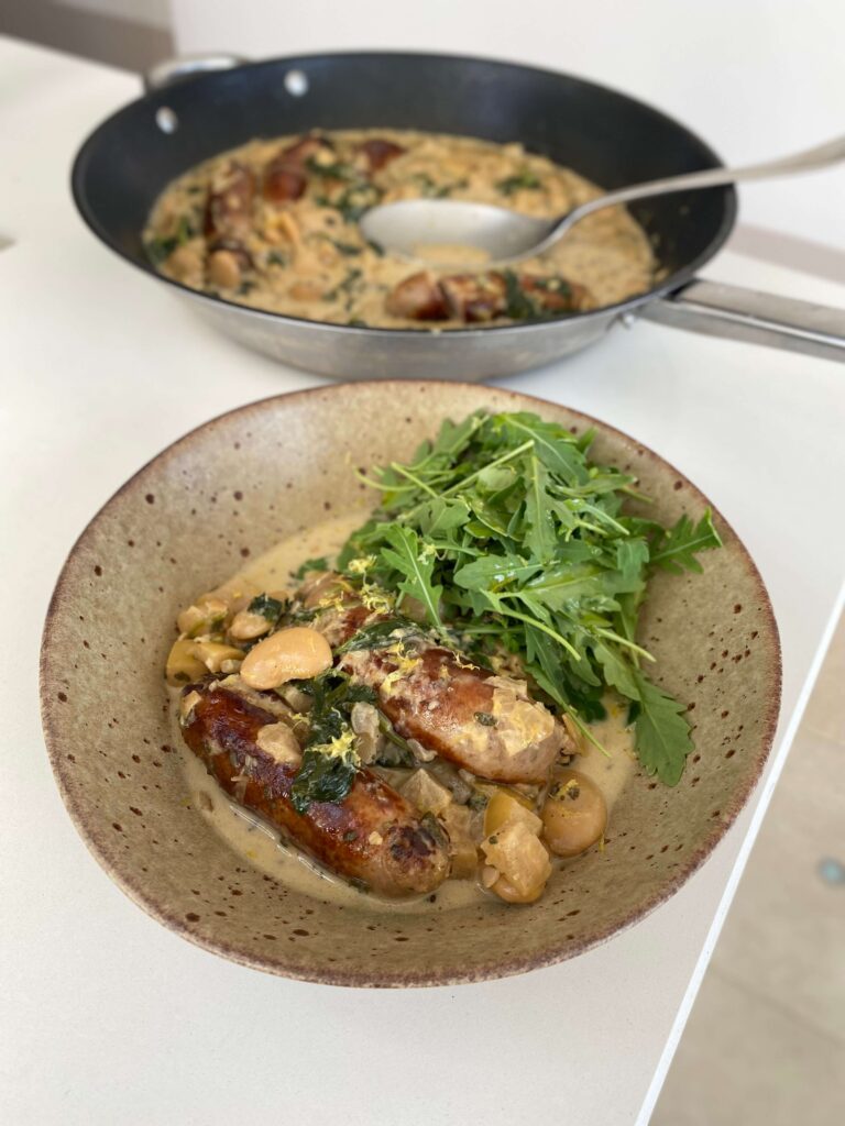 creamy sausage and bean stew