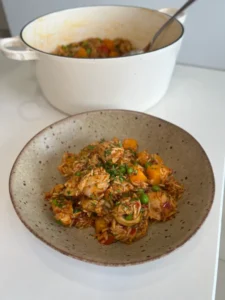 Harissa chicken and butternut squash pilau rice