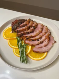 Honey mustard orange glazed ham