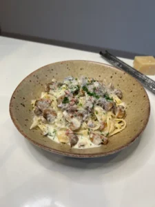 Mushroom and Pancetta Fettuccine