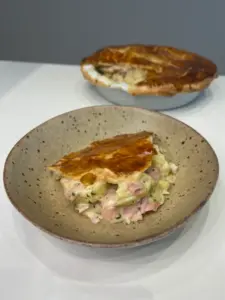 Cheese, ham and potato pie
