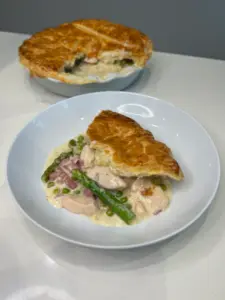 chicken, bacon & asparagus pie