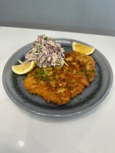 chicken schnitzel simple slaw