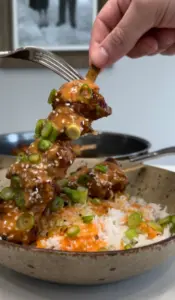 Bang bang chicken skewers