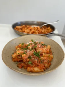 sausage ragu with rigatoni
