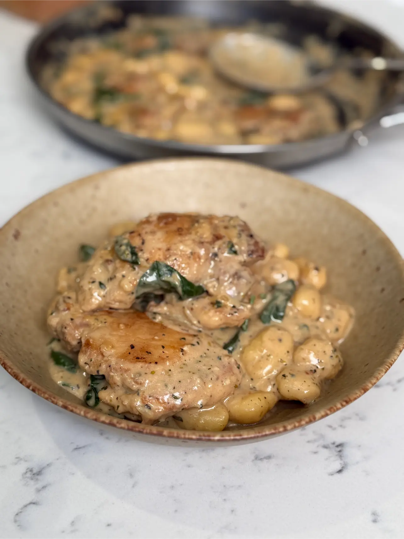 gnocchi with chicken and spinach