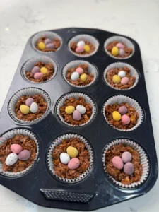 mini egg chocolate easter nests