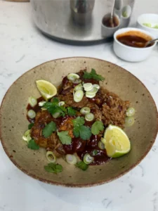 jerk chicken with rice and peas