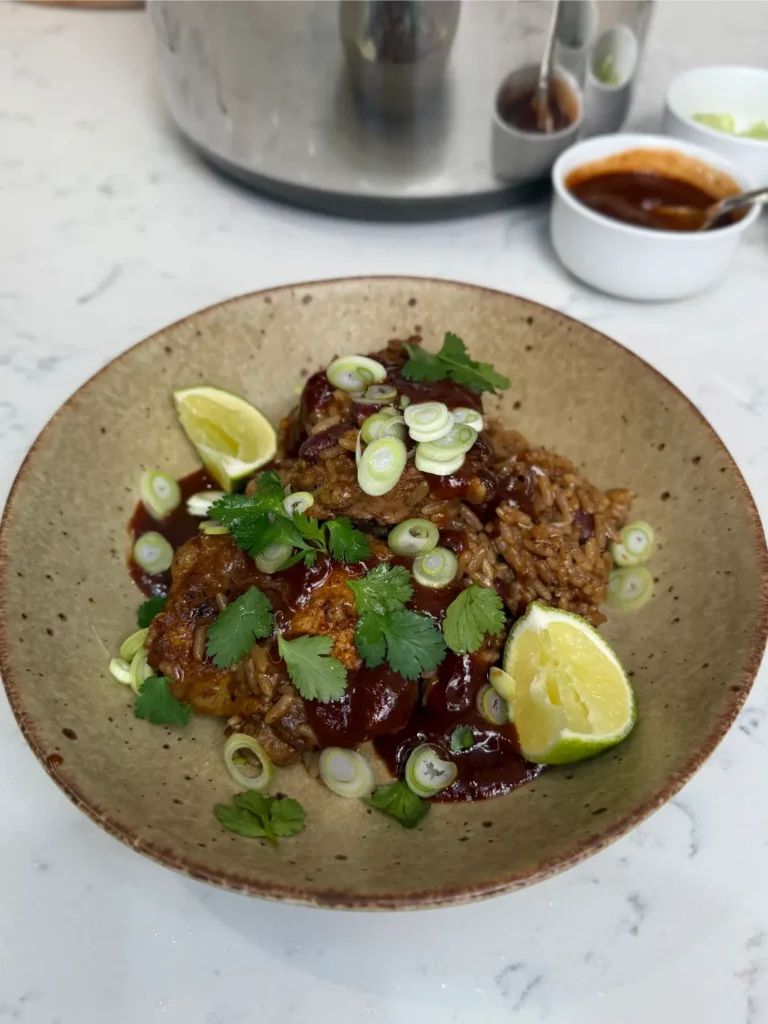 jerk chicken with rice and peas