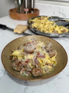 sausage bacon carbonara