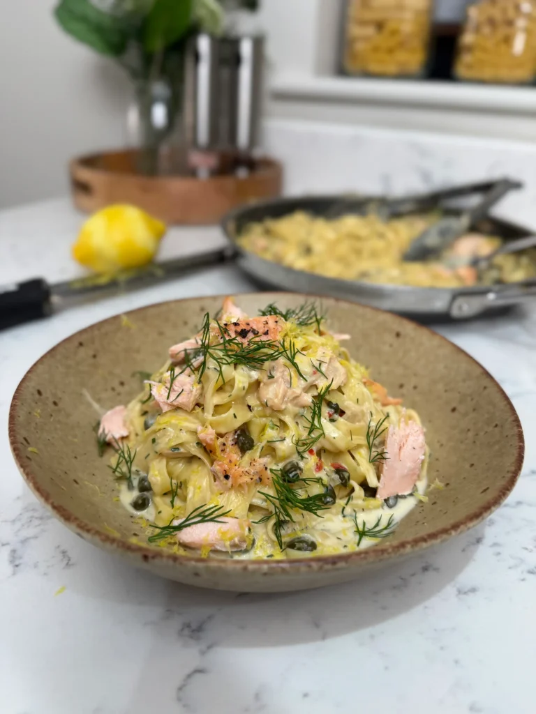 creamy salmon fettuccine