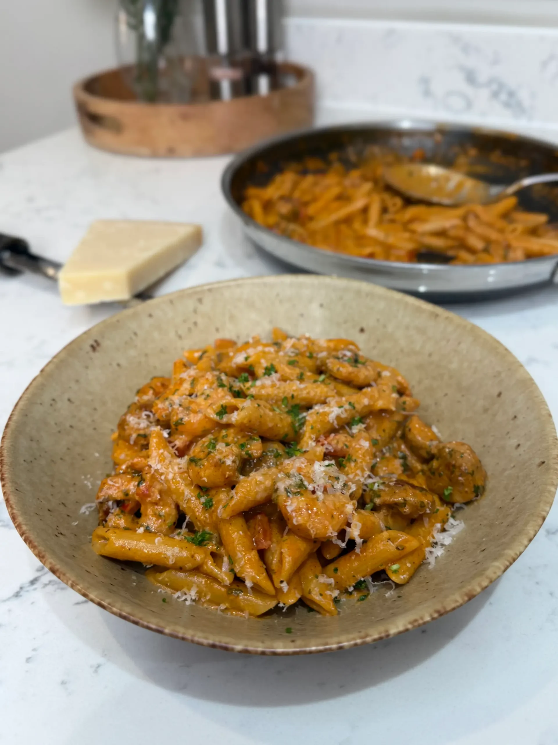 cajun sausage and prawn pasta