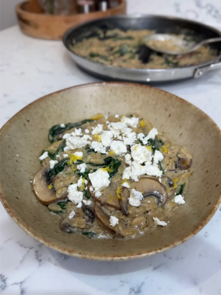 garlic mushroom orzo