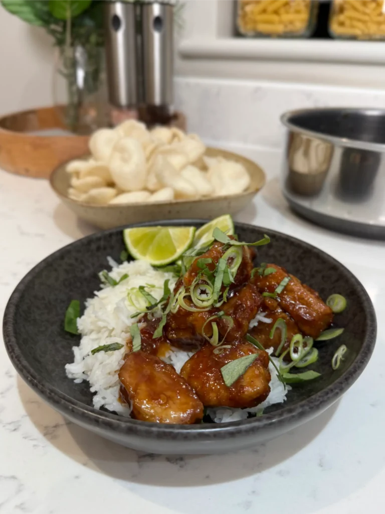 Thai style sweet and sticky pork