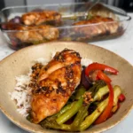 sticky miso chicken traybake