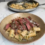 garlic and parmesan steak pasta