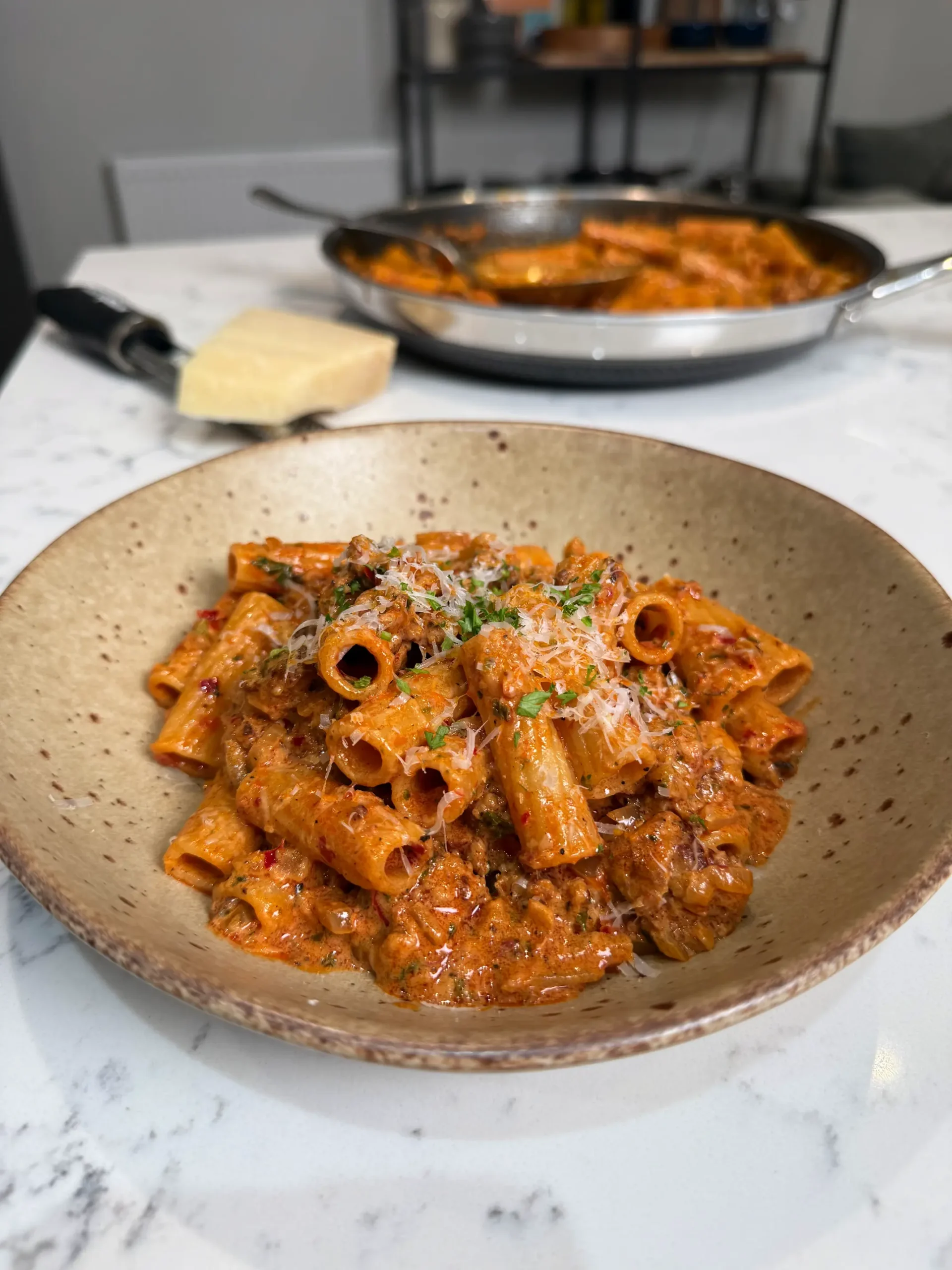 sausage 'nduja pasta
